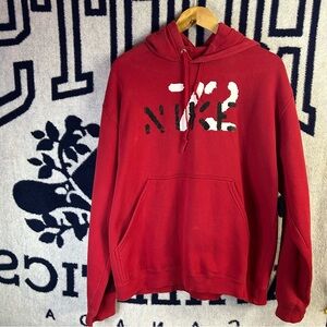 Vintage Nike Hoodie Size Large Red Y2K Sweater Vtg Cozy Oversized